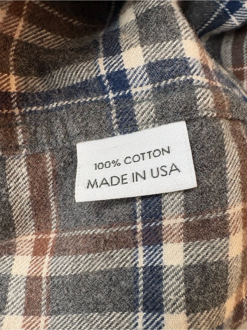 Gustin Classic Fit Plaid Flannel Shirt Gray Blue Brown Button Down Mens Sz M - Picture 5 of 7